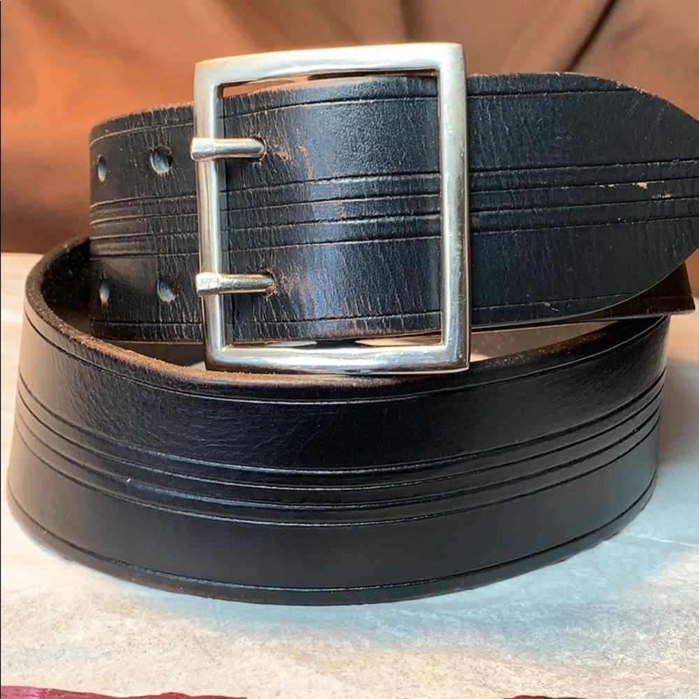 Curved to waist made in India wide leather belt